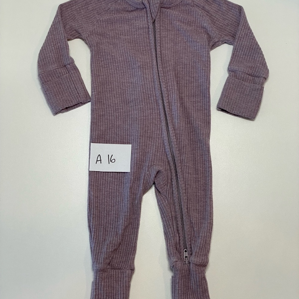 Little Sleepies heather smokey lavender zippy